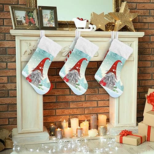 Алаза Божиќни чорапи Среќен Божиќ Тотем зимски снегулка шема4 Класик Персонализирани големи декорации за порибување за семејни сезонски
