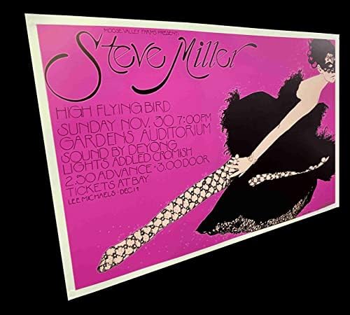 Постер на Стив Милер Бенд „Балерина“ Ванкувер 1969 Нов а/Е рачно потпишан Боб Масе Коа