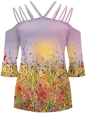 Краток ракав удобност боја облека памучна графичка фестивал дневна лабава фит блуза за дами лето есен тит n1 n1