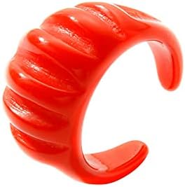 Женски прстени модни шарени буци смола што одговараат на прстени за жени Девојки акрилен геометриски индекс прсти прстени за прсти