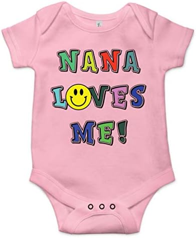 Triplebdesigns Нана ме сака симпатична новороденче родена баба баба подарок бебе боди -куќиште