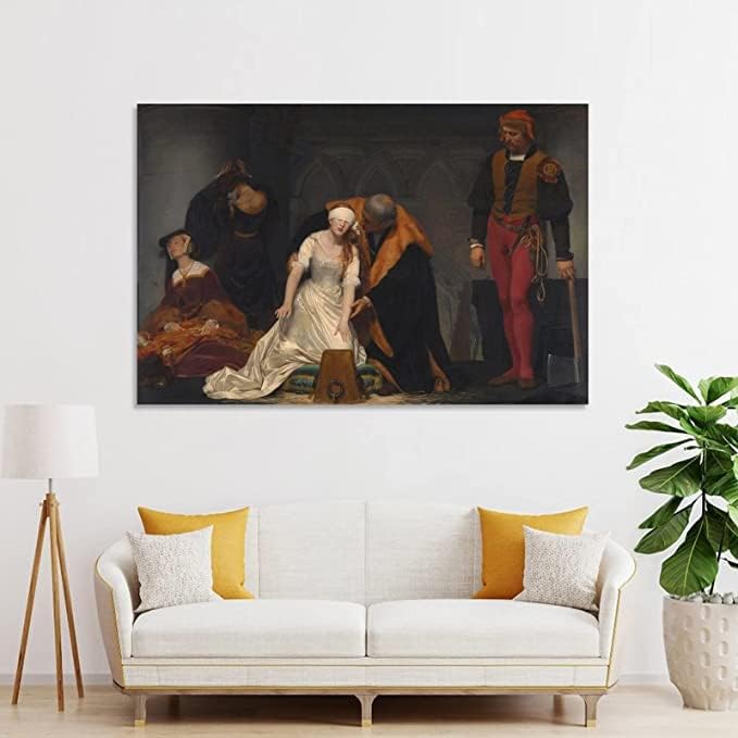 Пол Деларош извршувањето на Лејди Janeејн Греј масло сликарство постер wallидно уметничко сликарство платно печати инспиративна духовна соба