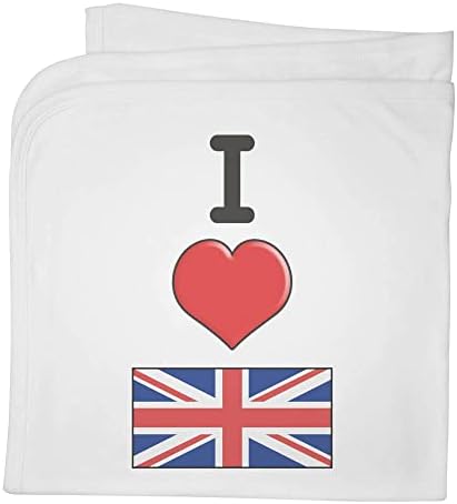 Азиеда „Јас го сакам Велика Британија“ памучно бебе ќебе / шал
