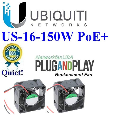 2x екстракулинг тивко замена вентилатори компатибилни за Ubiquiti US-16-150W POE+ Unifi прекинувач