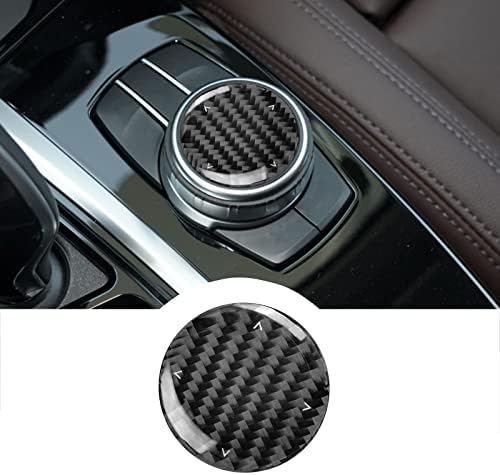 Ruiante компатибилен со јаглеродни влакна Центар за контрола на копчето Мутимедија Копче за налепница на налепница за налепница за BMW X1