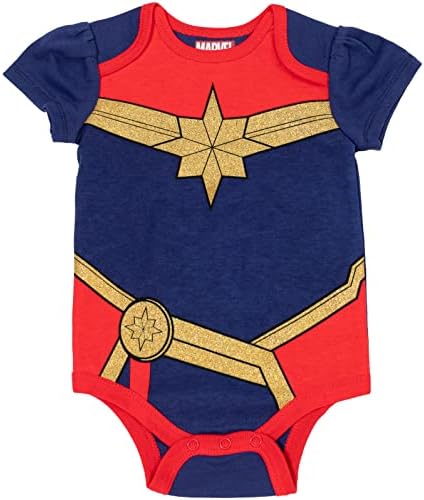 Marvel Baby Girls 3 Pack Bodysuits: Captain America Spidergirl