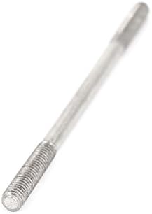 AEXIT M4X80MM 304 нокти, завртки и сврзувачки елементи не'рѓосувачки челик двојно крај навојна завртка за завртки за завртки сребрени ореви и завртки