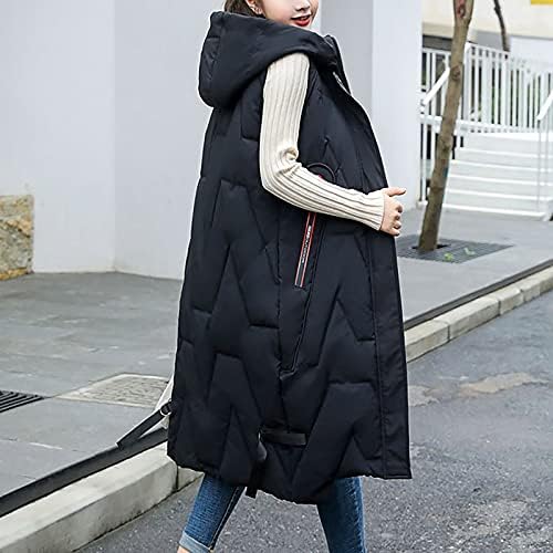 Emенски пуфер јакна елек без ракави со цврста боја со цврста боја, зимска зимска облека за надворешна облека со ватиран елек