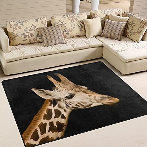 Смешна жирафа Голема мека област килими расадник плејматски килим за деца играат соба за спална соба дневна соба 80 x 58 инчи, килим