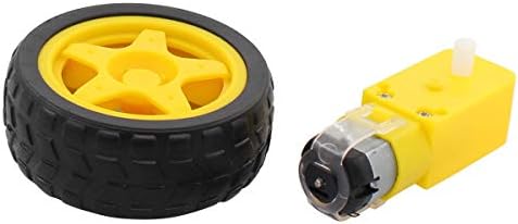 ApplianPar Dual вратило менувач на менувачот со пластично тркало за гуми за Arduino Smart Car Robot DIY сет од 4
