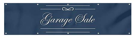 CGSignLab | „Продажба на гаража -класична морнарица“ отпорна на ветерна мрежа винил банер | 8'x2 '