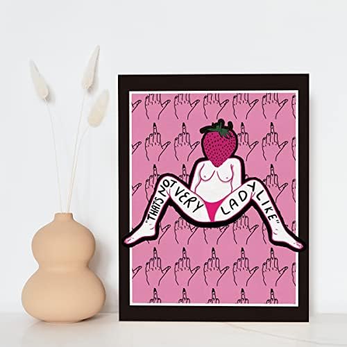 Nistomisu тоа не е многу дамалично платно отпечатоци wallид декор модерна феминистичка розова платно, уметнички знак за пласла