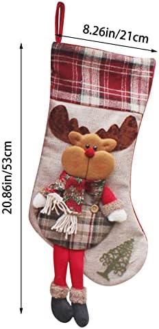 Екстра големи божиќни божици Божиќни порибувања Големи Божиќни чорапи Декорација Дедо Мраз Снежајд ирваси порибување Божиќни украси и додаток