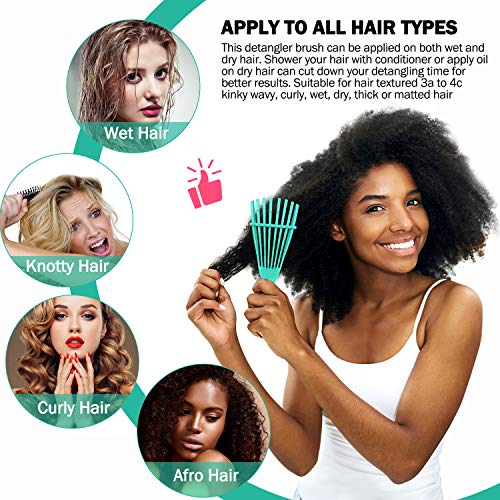 Денглинг четка за афро Америка/африканска коса текстурирана од 3а до 4ц, безболен брановиден/кадрав/замолк/суво/масло/густа/долга коса,