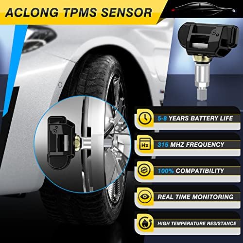 Сензор за притисок на гумите Aclong TPMS за Mercedes Benz B250 C230 C250 C250 C280 C300 C300 C350 CL550 CL600 CLK350 CLK500, 433MHz SNAP -IN TIME