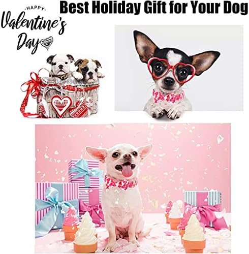 Hfdgdfk valentine розово срце куче јака со лак вратоврска домашно кучиња јака за големо средно мало куче