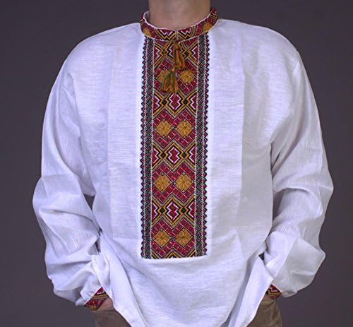 Велигденски подарок сет 2 Вишиванка машка украинска извезена ленена кошула свадба рачно изработена xl