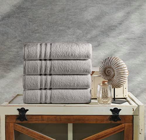 Хамам постелнина ледена сребрена бања и рачни крпи 8 -пакувања - 4 парчиња 27x54 крпи за бања меки и апсорбирачки, врвен квалитет