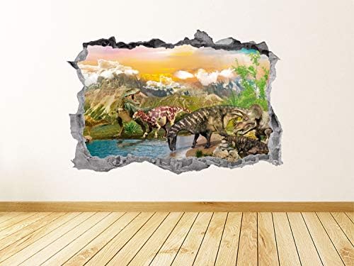 Jurassic World Wall Decal Art разби 3Д графички диносауруси wallидни налепници uralидални постер деца момчиња соба соба decorид