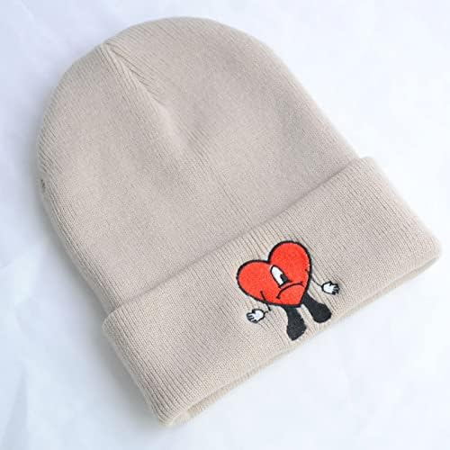 Роббллокскс Бејнс капа за везови плетена капа Зимски череп капа за зачувување на капачето на срцето на срцето