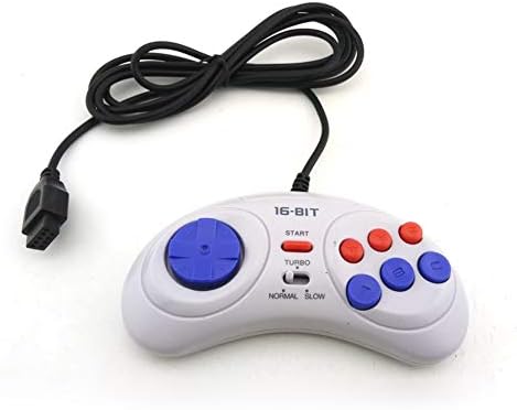 LMCS 2PCS Контролер на игри за Sega Genesis за 16 битни рачки GamePad за додатоци за MD игри Донесете турбо и бавна функција