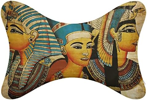 Ретро Античка Египетска Уметност Автомобил Перница за Вратот 2 ПАРЧИЊА Перница За Одмор На Вратот За Дишење Универзална Мека Потпирач