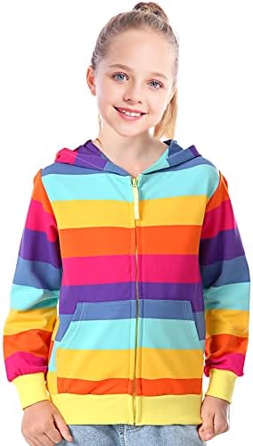 Julerwoo Toddler & Kids Cotton Sweatshirts Girls Zip-Up Hoodie Dinosaur Unicorn Pullover кошула врвови 2-12 години