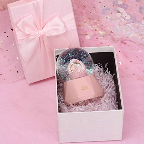 XJJZS Музичка кутија креативен дијамантски прстен Снег глобус кристална топка ротирачка музичка кутија Божиќна декорација за домашна