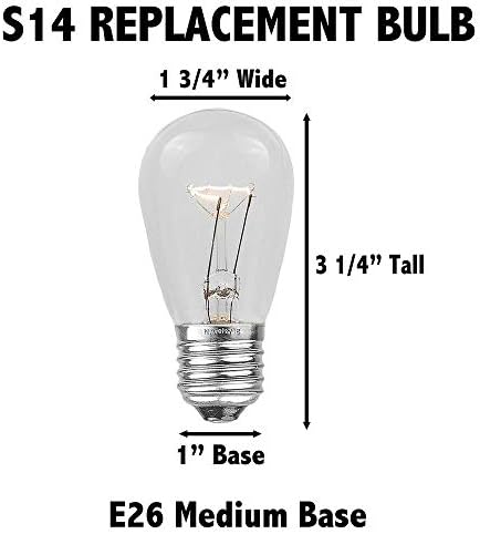 Новина Светла 25 Пакет Филамент LED S14 Надворешен Двор Едисон Замена Светилки, Топло Бело, Е26 Средна База, Разнишана Пластика