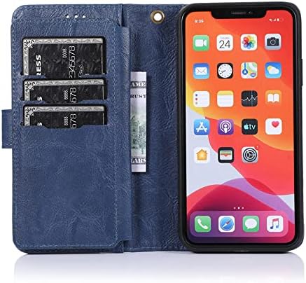 Луксузна кожна кутија за iPhone 14 13 12 11 Pro XS Max XR X SE 2022 8 7 6 6S плус патент паричник за отстранлив торба за отстранливи