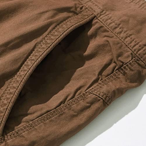 Хехоа машка карго шорцеви памук 3/4 лабава се вклопуваат под коленото директно капри карго кратко