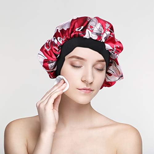 Doitool за спиење капа за коса широко-затегнати капачиња за туширање еластична тркалезна капа за спиење капачиња за дишење за капење за
