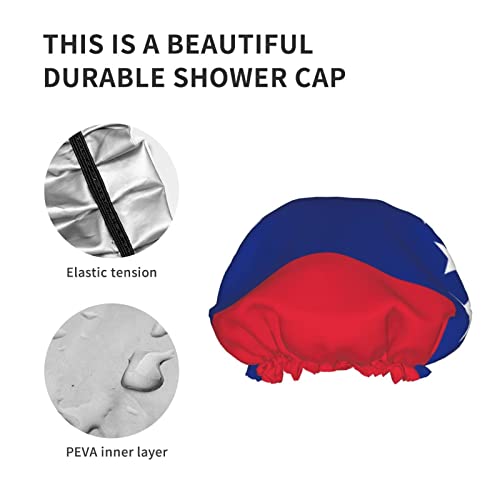 Womenените што можат да се користат затегнати полите на косата, знамето на Венецуела Горди двојни слоеви водоотпорна капа за бања за туширање