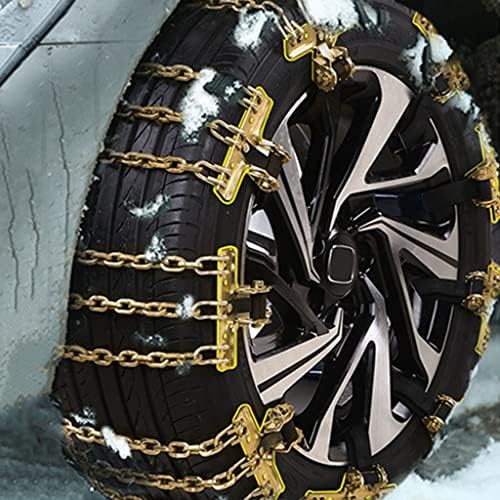 BBGS анти -лизгање на снежни ланци, безбедносен синџир за снег од 8 парчиња, синџири на гуми за прилагодување на снежните ланци на гуми за