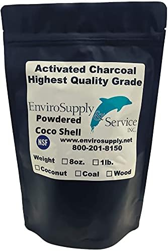 Envirosupply Кокосова обвивка во прав Активиран јаглерод - Резервирачка торба со 8 унци, ултра фино премиум јаглен
