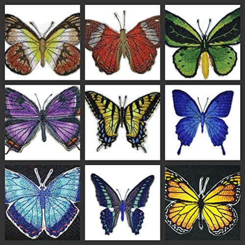 Обични и уникатни неверојатни шарени пеперутки [Ulyses Swallowtail] Везено железо на/шива лепенка [3,5 x3.6] направено во САД]
