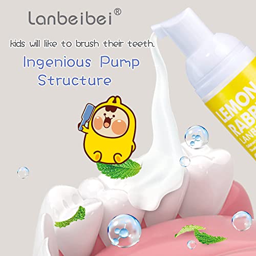 Промоција на попуст на Lanbeibei, Детска пена паста за заби, флуорид без природна формула со вкус на јагода, погодна за орално чистење