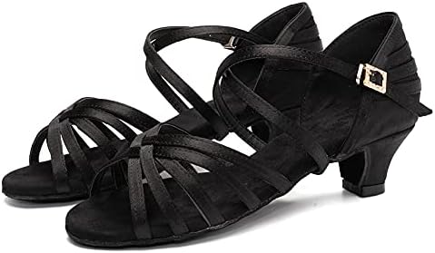 Hipposeus девојки и женски латински танцувачки чевли сатенски салса салса салса танцувачки чевли 201