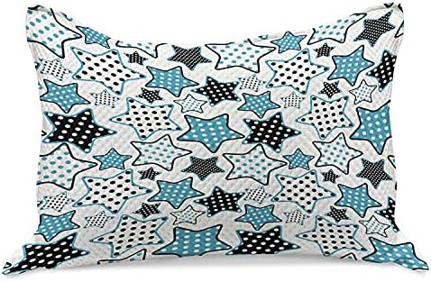 Зачудувачки цртан филм плетен ватенка перница, starsвезди обликуваат илустрација на цртани филмови геометрија навивачка прослава, стандардна обвивка за перница со ?