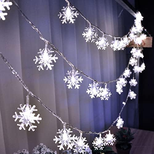 Божиќни снегулки, жици, украси за зимска бајка декор Божиќна снегулка, жица светла игра над светло знак 8 битни