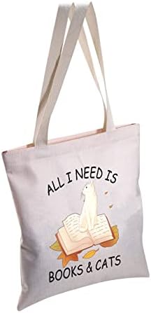 Cmnim сè што ми треба е книги и мачки lубители на книги подароци тота торба смешен читател подарок за мачки totубовници торбички