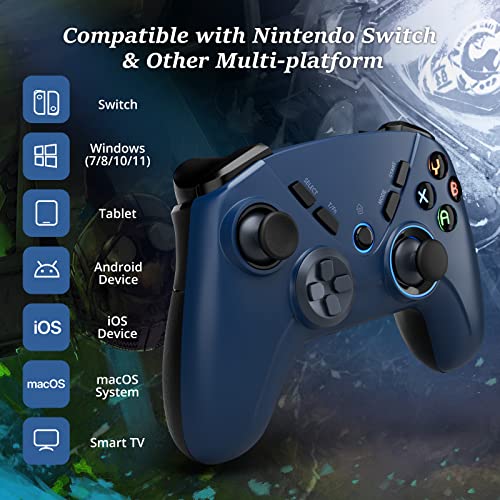 Мулти-платформа безжичен контролер, безжичен компјутер GamePad, компатибилен со Windows, Nintendo Switch, iOS, MacOS, Android и Smart