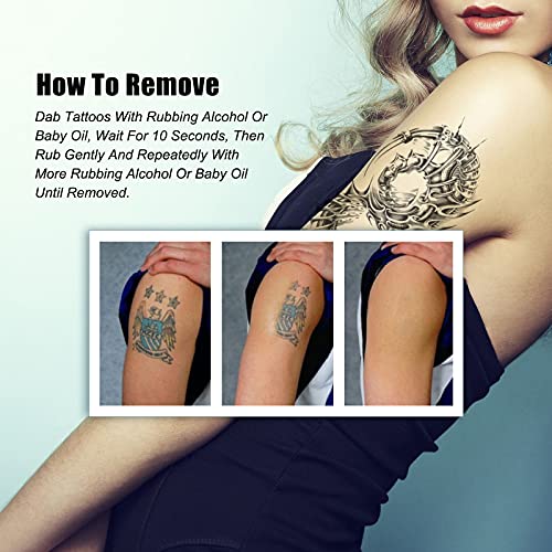 Јоко 2 Листови Водоотпорни Долготрајни Привремени Тетоважи Со Половина Рака, Реална Метална Механика Налепници За Тетоважа Со Темни Змејови, Персонализирани