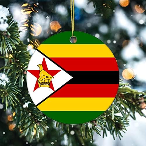 Орнамент на Зимбабве, модерни украси за керамички новогодишни елки 3 инчи, гроздобер украс, ретро -подарок за чување на семејни пријатели