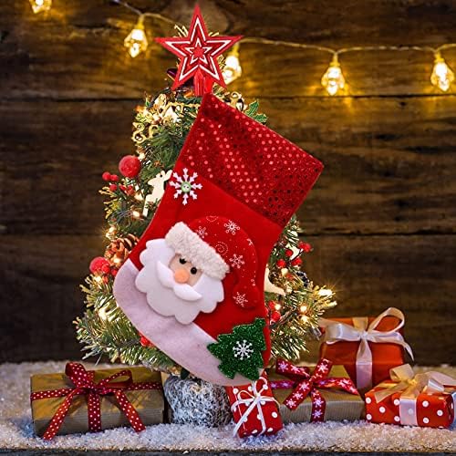 Декорација за подароци за подароци Божиќна торба торба бонбони чорапи Божиќни кукли за чорапи