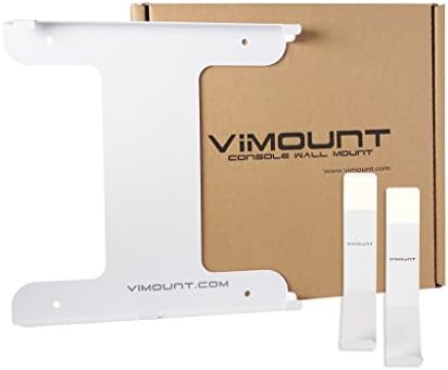 Vimount Wall Mount Motal Holder компатибилен со PlayStation 4 PS4 Pro верзија со 2x контролори wallид монтирање во бела боја