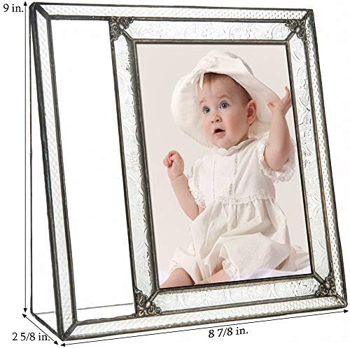 Персонализирана рамка за слика за бебиња 5x7 Фото врежана чиста стаклена расадник декор новороденче или момче Нови родители баби и дедовци