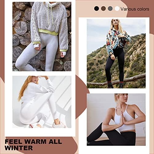 Опунтија 2 пакувања руно наредени хеланки со високи половини за жени - топли зимски панталони Контрола на стомакот за пешачење по јога
