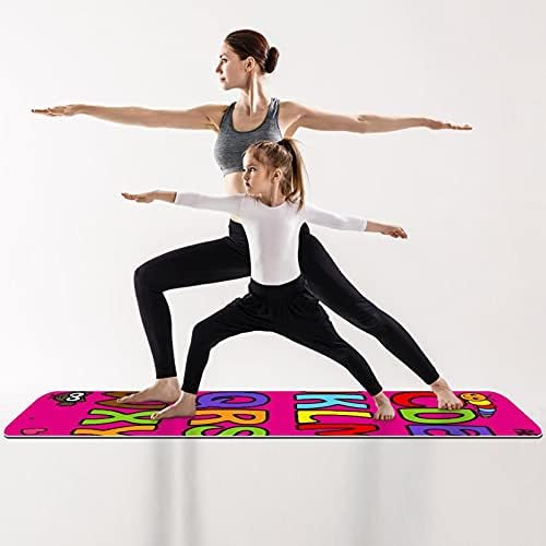 6мм Екстра густа јога мат, симпатична азбука за азбука розова печатена еко-пријателска вежба за вежбање душеци пилатес мат со јога,