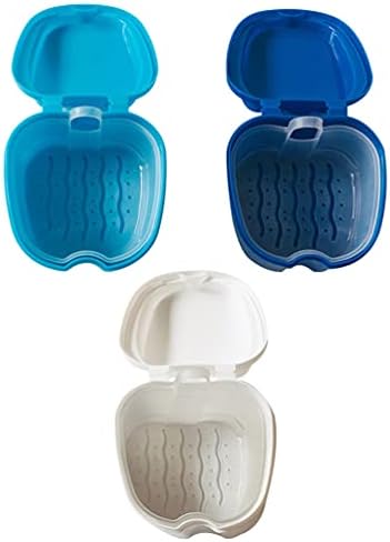 Контејнер за патувања Doitool ПАТУВАЕ 3PCS Пробрка за протези со протеза со центриер и капакот лажни заби држач за држач за бања кутија за чување